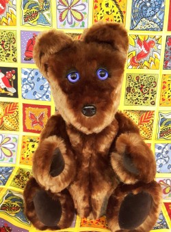 Faux fur bear with acrylic safety eyes for baby