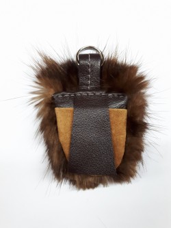 Funky fur and leather guitar pick key fobs