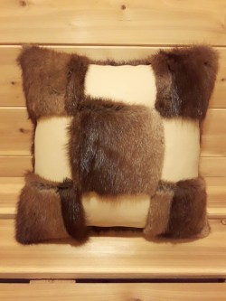 Muskrat and leather patchwork style